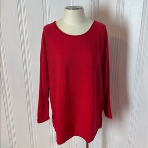 MAX STUDIO Woman Red Extra Fine Merino Wool Knit Sweater Size 1X